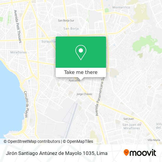 Jirón Santiago Antúnez de Mayolo 1035 map