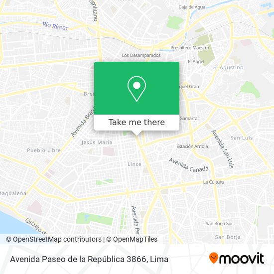 Avenida Paseo de la República 3866 map