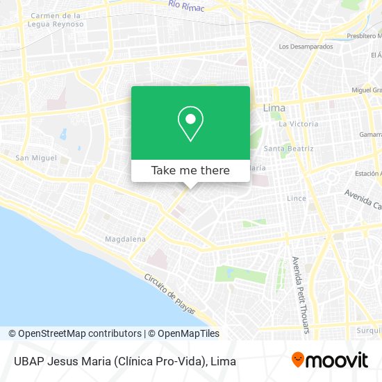 UBAP Jesus Maria (Clínica Pro-Vida) map