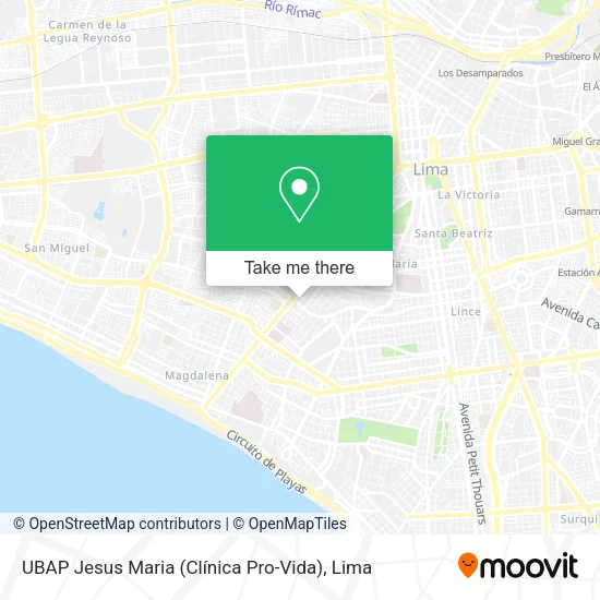 Mapa de UBAP Jesus Maria (Clínica Pro-Vida)