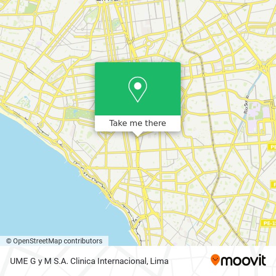 UME G y M S.A. Clinica Internacional map