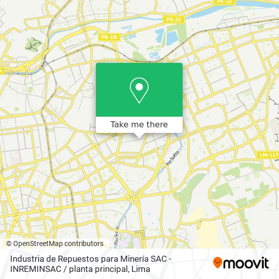 Industria de Repuestos para Minería SAC - INREMINSAC / planta principal map