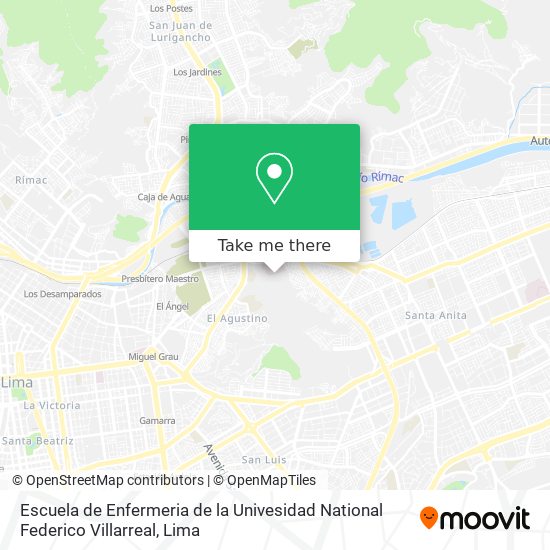 Escuela de Enfermeria de la Univesidad National Federico Villarreal map