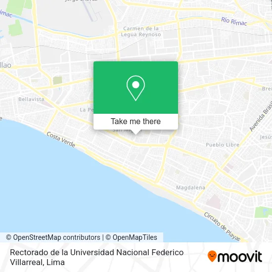 Mapa de Rectorado de la Universidad Nacional Federico Villarreal