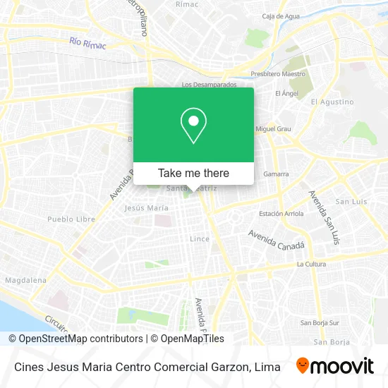 Cines Jesus Maria Centro Comercial Garzon map