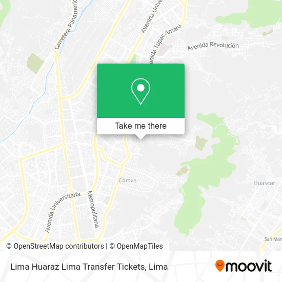 Lima Huaraz Lima Transfer Tickets map