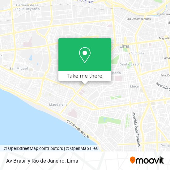 Av Brasil y Rio de Janeiro map