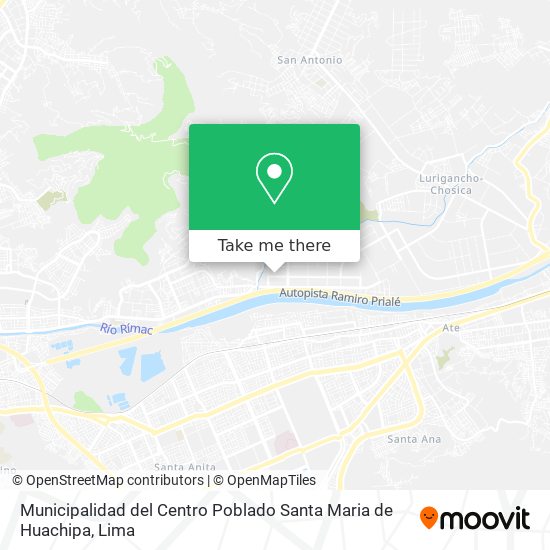 Mapa de Municipalidad del Centro Poblado Santa Maria de Huachipa