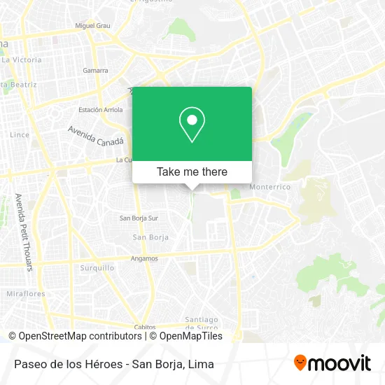 Mapa de Paseo de los Héroes - San Borja
