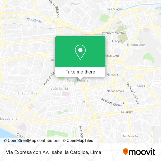 Mapa de Via Expresa con Av. Isabel la Catolica
