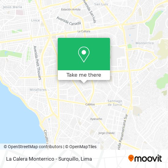 La Calera Monterrico - Surquillo map