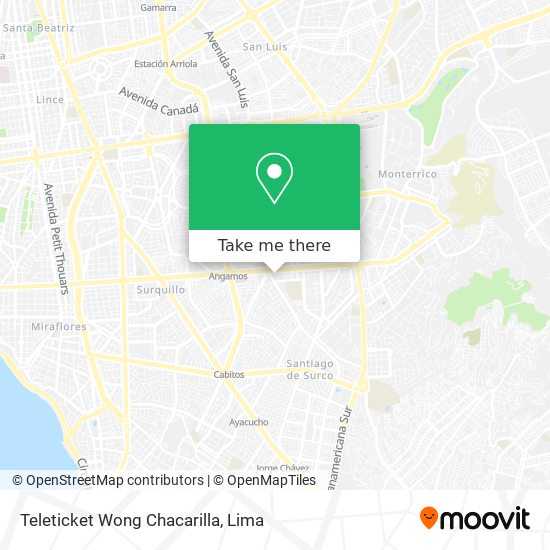 Teleticket Wong Chacarilla map