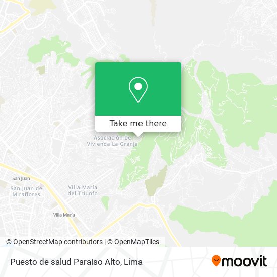 Mapa de Puesto de salud Paraíso Alto