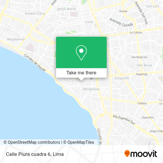 Calle Piura cuadra 6 map