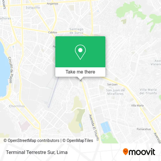 Mapa de Terminal Terrestre Sur