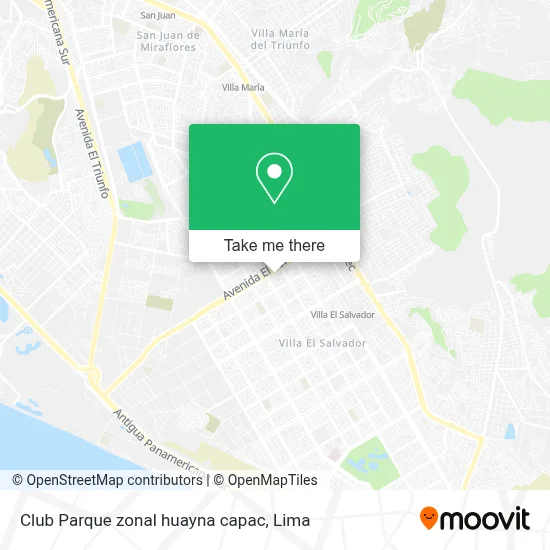 Club Parque zonal huayna capac map