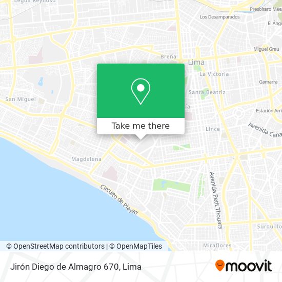 Jirón Diego de Almagro 670 map