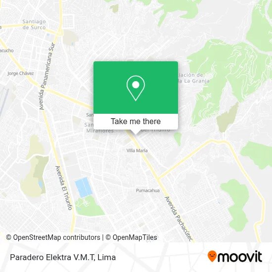Paradero Elektra V.M.T map