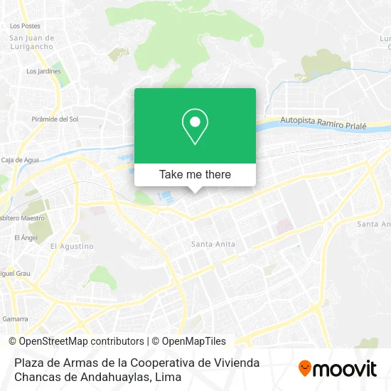 Mapa de Plaza de Armas de la Cooperativa de Vivienda Chancas de Andahuaylas