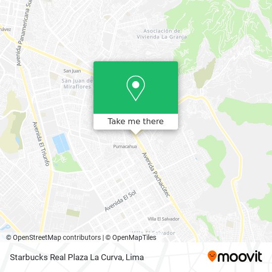 Mapa de Starbucks Real Plaza La Curva