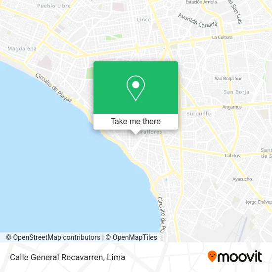 Mapa de Calle General Recavarren