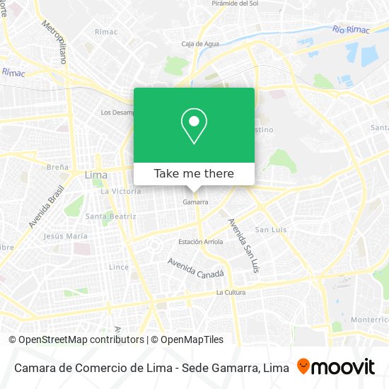 Mapa de Camara de Comercio de Lima - Sede Gamarra