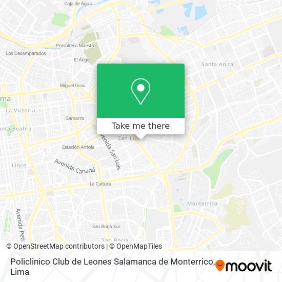 Policlinico Club de Leones Salamanca de Monterrico map