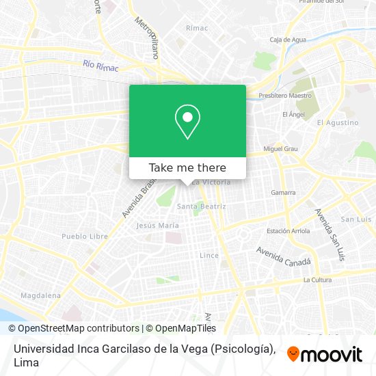 Universidad Inca Garcilaso de la Vega (Psicología) map