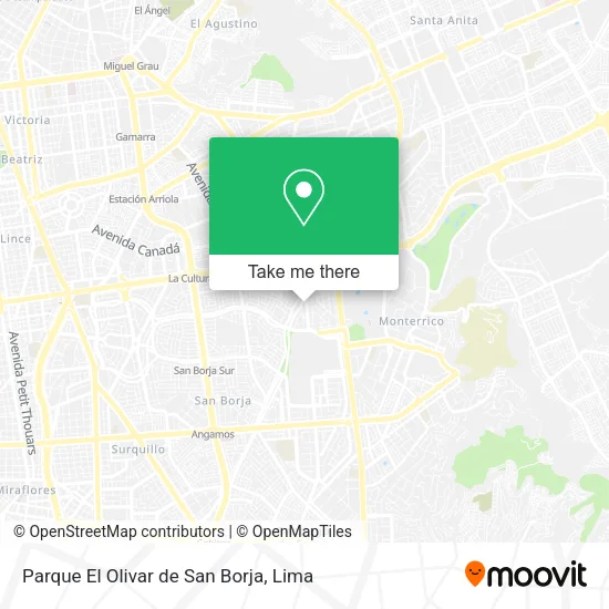 Mapa de Parque El Olivar de San Borja