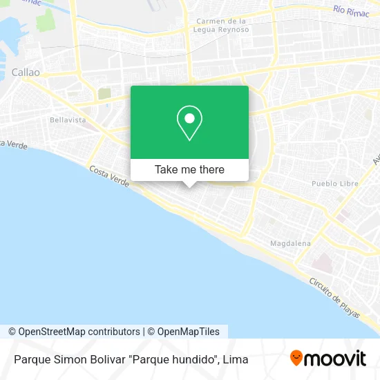Mapa de Parque Simon Bolivar "Parque hundido"