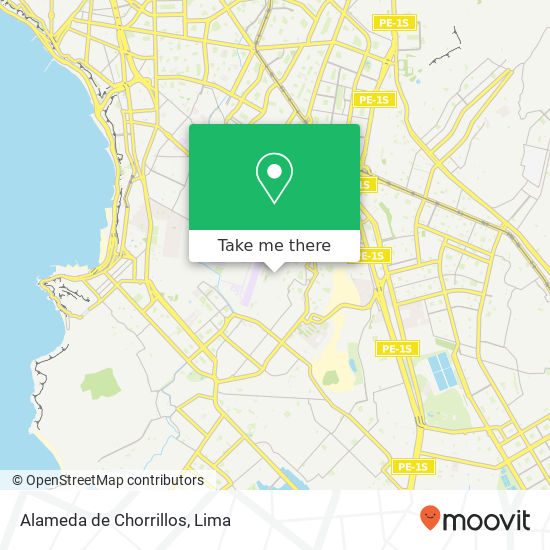 Alameda de Chorrillos map