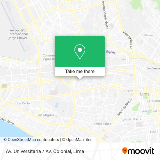 Av. Universitaria / Av. Colonial map