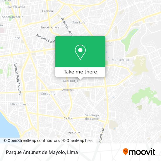 Mapa de Parque Antunez de Mayolo