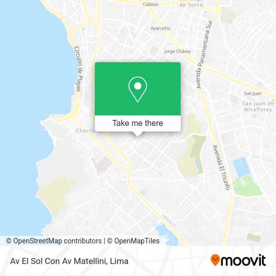 Mapa de Av El Sol Con Av Matellini