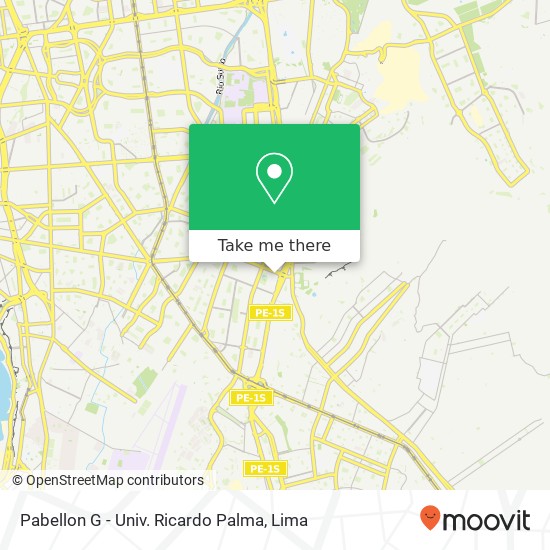 Pabellon G - Univ. Ricardo Palma map