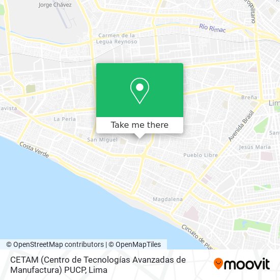 CETAM (Centro de Tecnologías Avanzadas de Manufactura) PUCP map