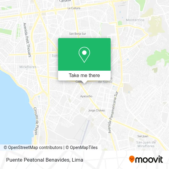 Puente Peatonal Benavides map