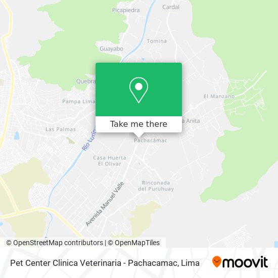 Mapa de Pet Center Clinica Veterinaria - Pachacamac