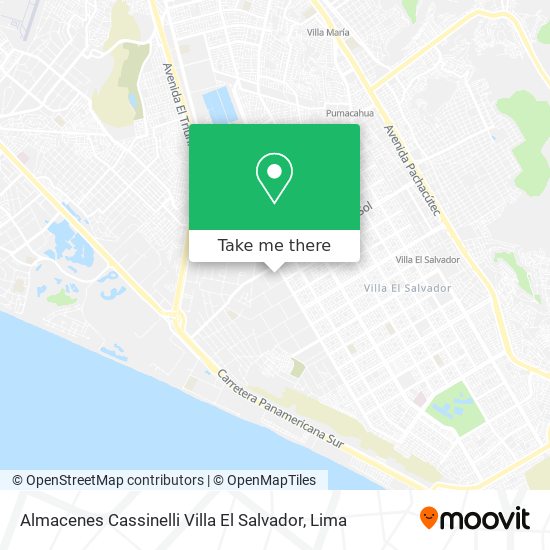 Almacenes Cassinelli Villa El Salvador map