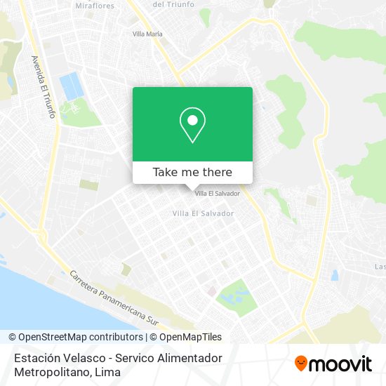 Mapa de Estación Velasco - Servico Alimentador Metropolitano
