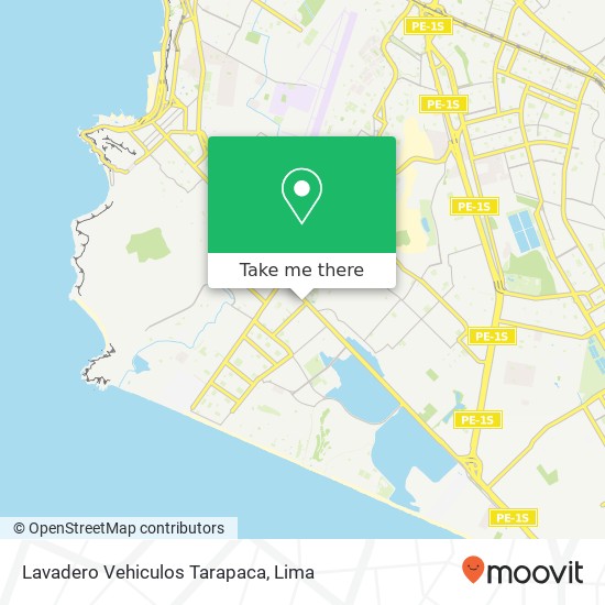 Lavadero Vehiculos Tarapaca map