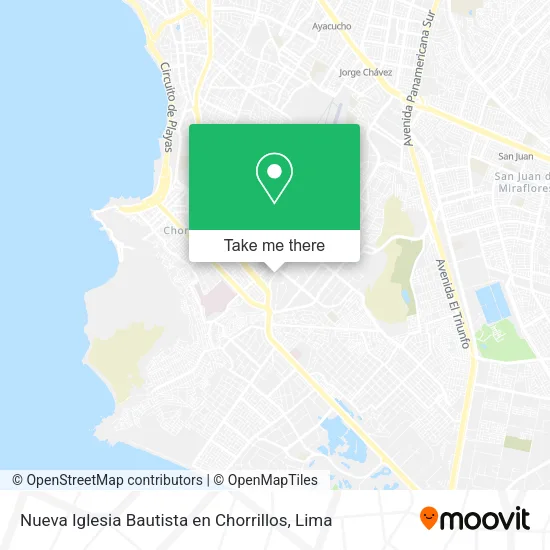 Mapa de Nueva Iglesia Bautista en Chorrillos