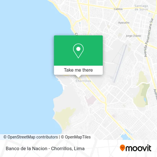 Banco de la Nacion - Chorrillos map