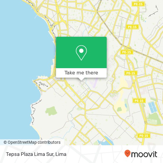 Tepsa Plaza Lima Sur map