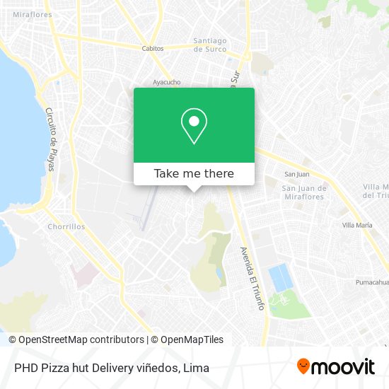 PHD Pizza hut Delivery viñedos map
