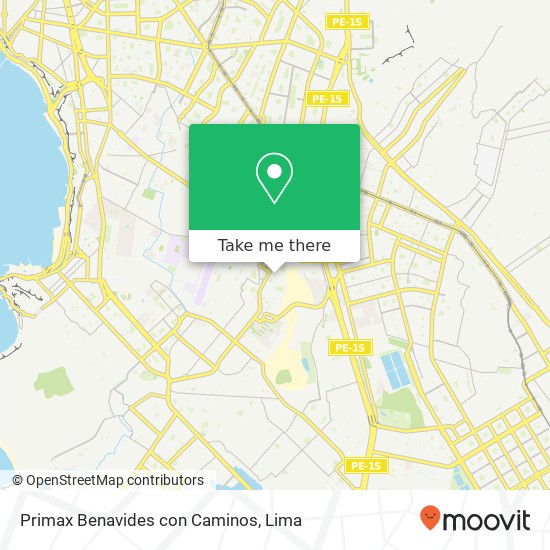Primax Benavides con Caminos map