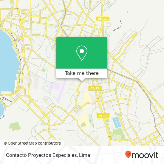 Contacto Proyectos Especiales map