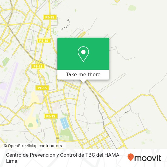 Mapa de Centro de Prevención y Control de TBC del HAMA