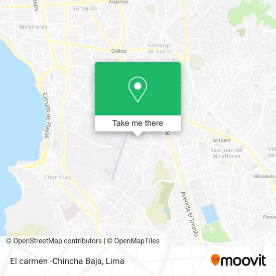Mapa de El carmen -Chincha Baja
