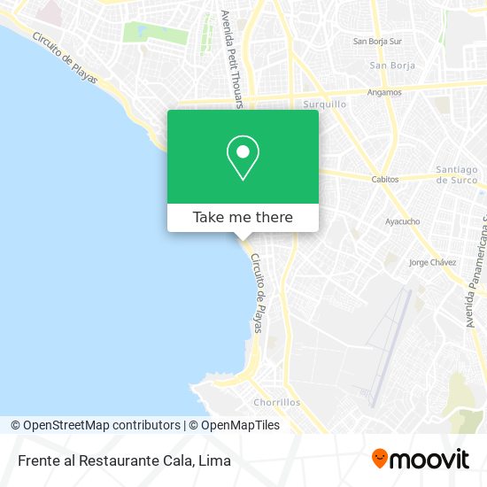 Mapa de Frente al Restaurante Cala